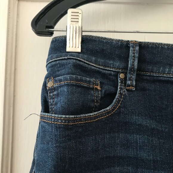 Ann Taylor | Petite Raw Hem Denim Pencil Skirt - Picture 3 of 11